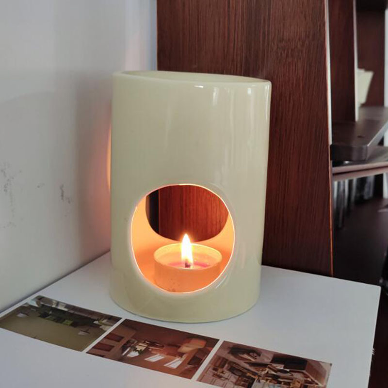 Home Fragrance Oil Burner - Creatieve Pure Kleur Cilinder Kaarshouder Essentiële