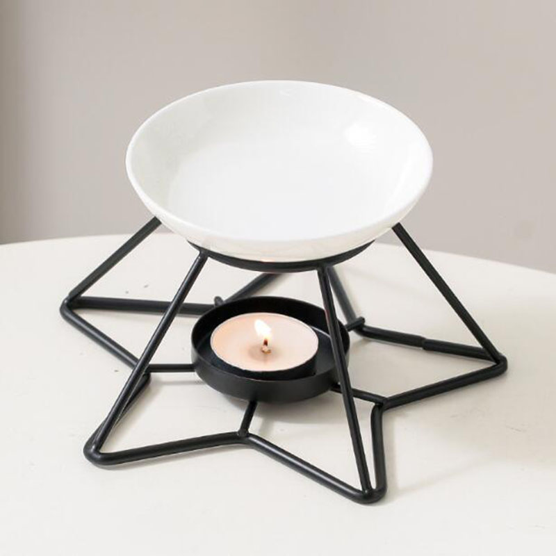 Home Fragrance Oil Burner - Metalen Sterrek Keramische Kom Aromatherapie Brander