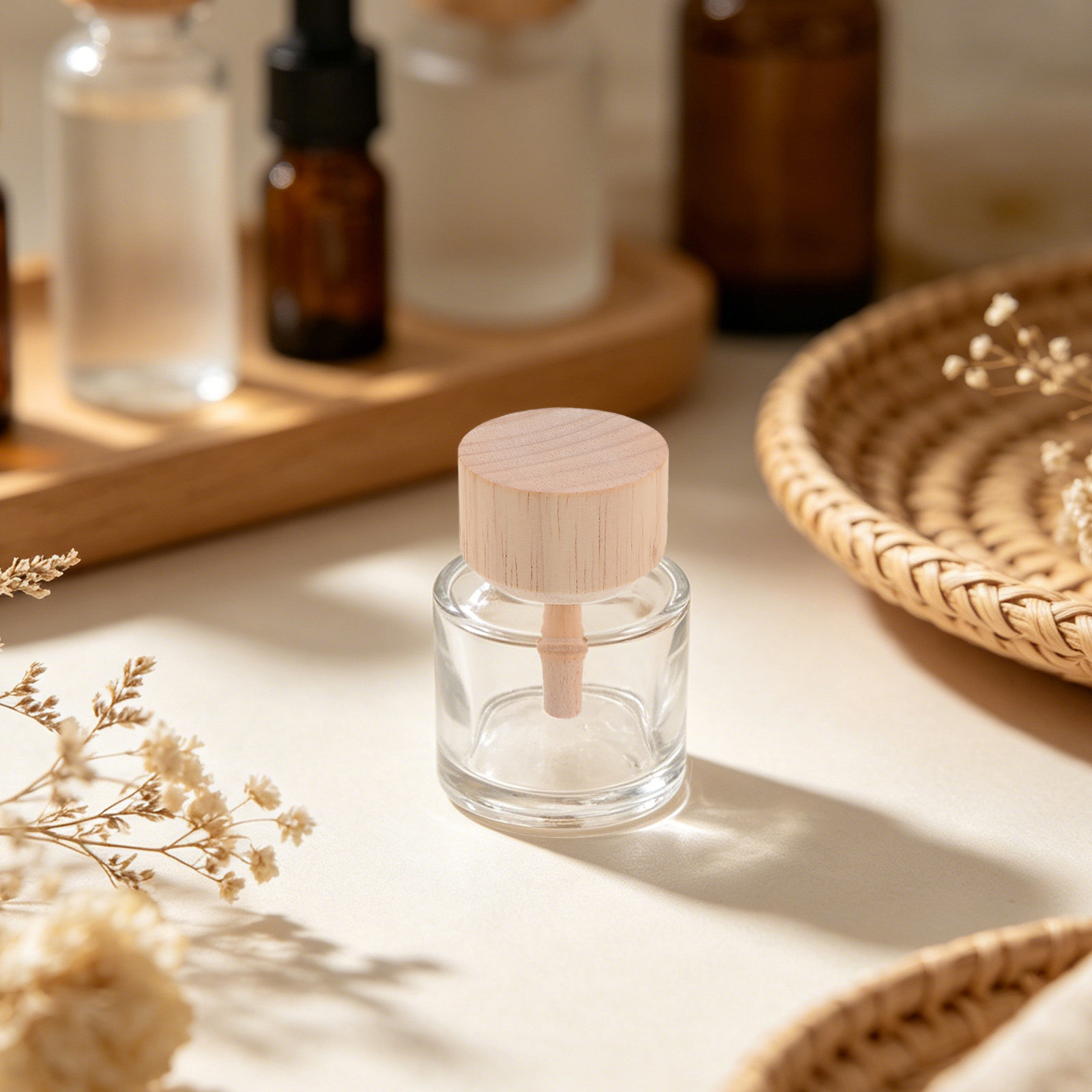 Home Fragrance Diffuser Refills - 2 stuks doorzichtige glazen rietdiffuserflessen, navulbare